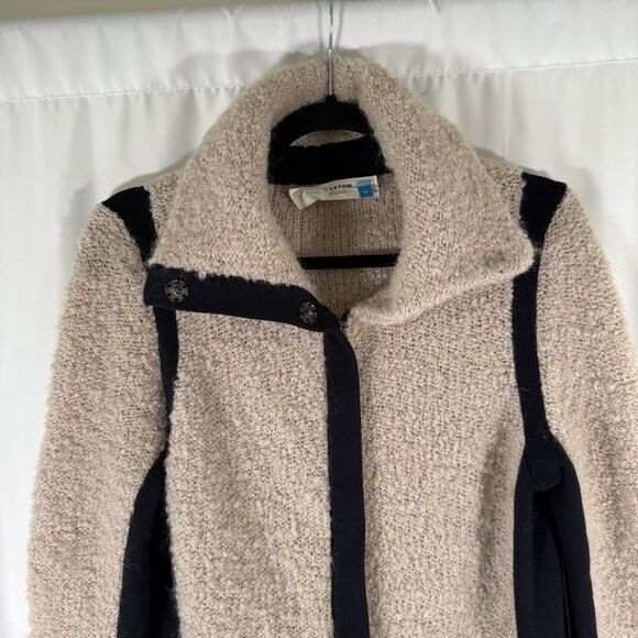 Sparrow Anthropologie Sweater Women's Medium Beige Knit Wool Mohair Full Zip - Picture 2 of 11